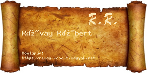 Révay Róbert névjegykártya