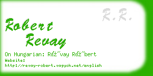 robert revay business card